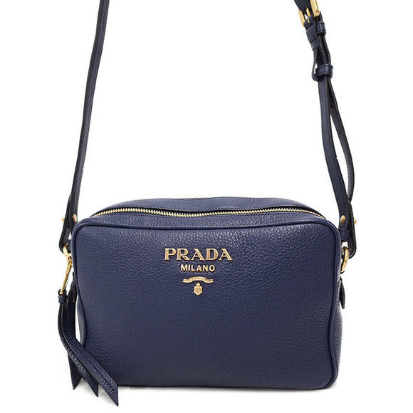 Prada Leather Shoulder Bag Navy - Picture 1 of 5